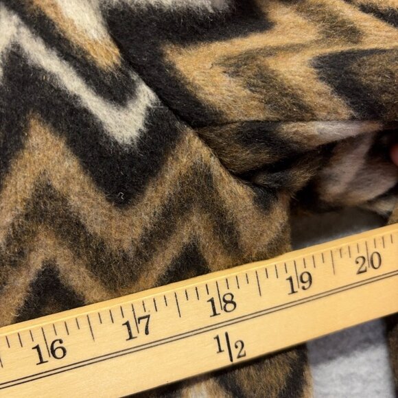Anthropologie Luii Jacket Womens Small Brown Black Chevron Zig Zag Shawl Collar - Picture 7 of 11